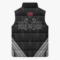 Black Samoa Tribal Chest Tattoo Sleeveless Puffer Jacket LT9 - Polynesian Pride
