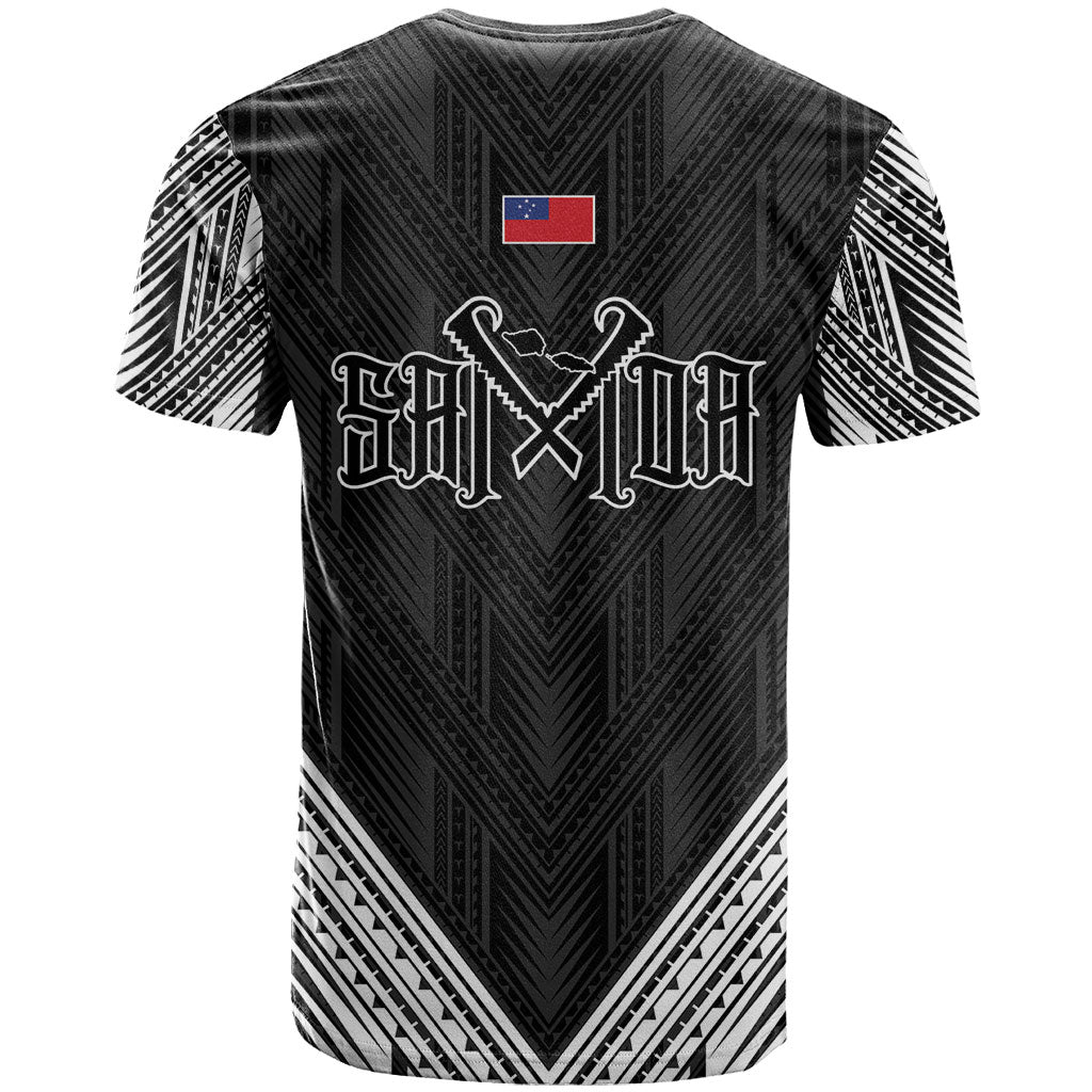 Black Samoa Tribal Chest Tattoo T Shirt LT9 - Polynesian Pride