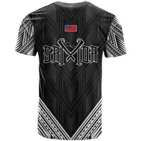 Black Samoa Tribal Chest Tattoo T Shirt LT9 - Polynesian Pride