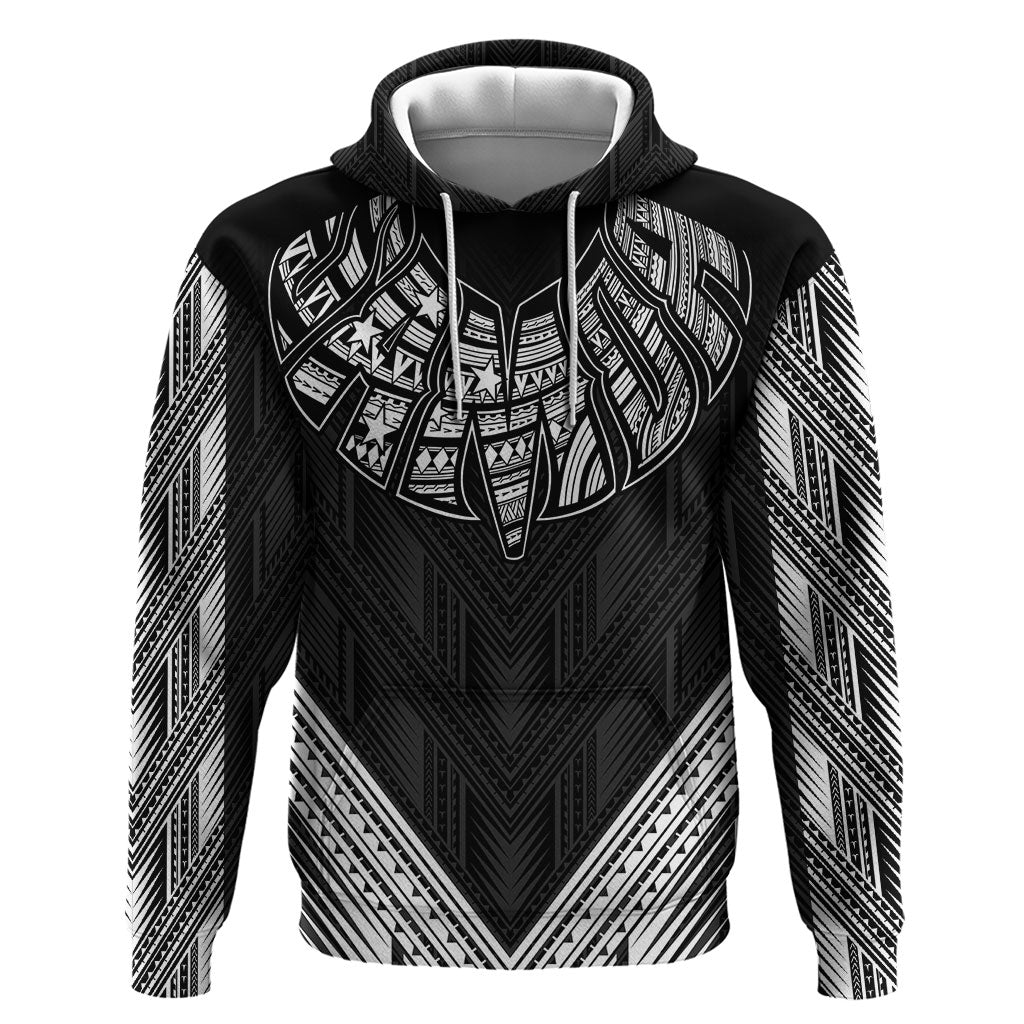 Black Samoa Tribal Chest Tattoo Zip Hoodie LT9 Pullover Hoodie Black - Polynesian Pride