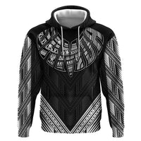 Black Samoa Tribal Chest Tattoo Zip Hoodie LT9 Pullover Hoodie Black - Polynesian Pride