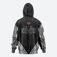 Black Samoa Tribal Chest Tattoo Zip Hoodie LT9 - Polynesian Pride