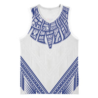 White Samoa Tribal Chest Tattoo Basketball Jersey LT9 Unisex White - Polynesian Pride