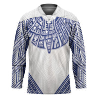 White Samoa Tribal Chest Tattoo Hockey Jersey LT9 Unisex White - Polynesian Pride