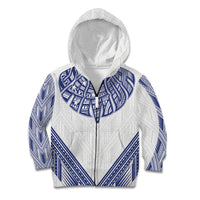 White Samoa Tribal Chest Tattoo Kid Hoodie LT9 Zip Hoodie White - Polynesian Pride