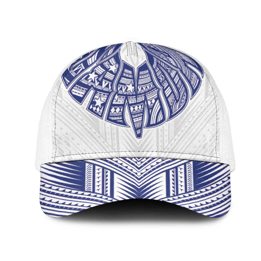 White Samoa Tribal Chest Tattoo Mesh Trucker Cap LT9 One Size White White - Polynesian Pride