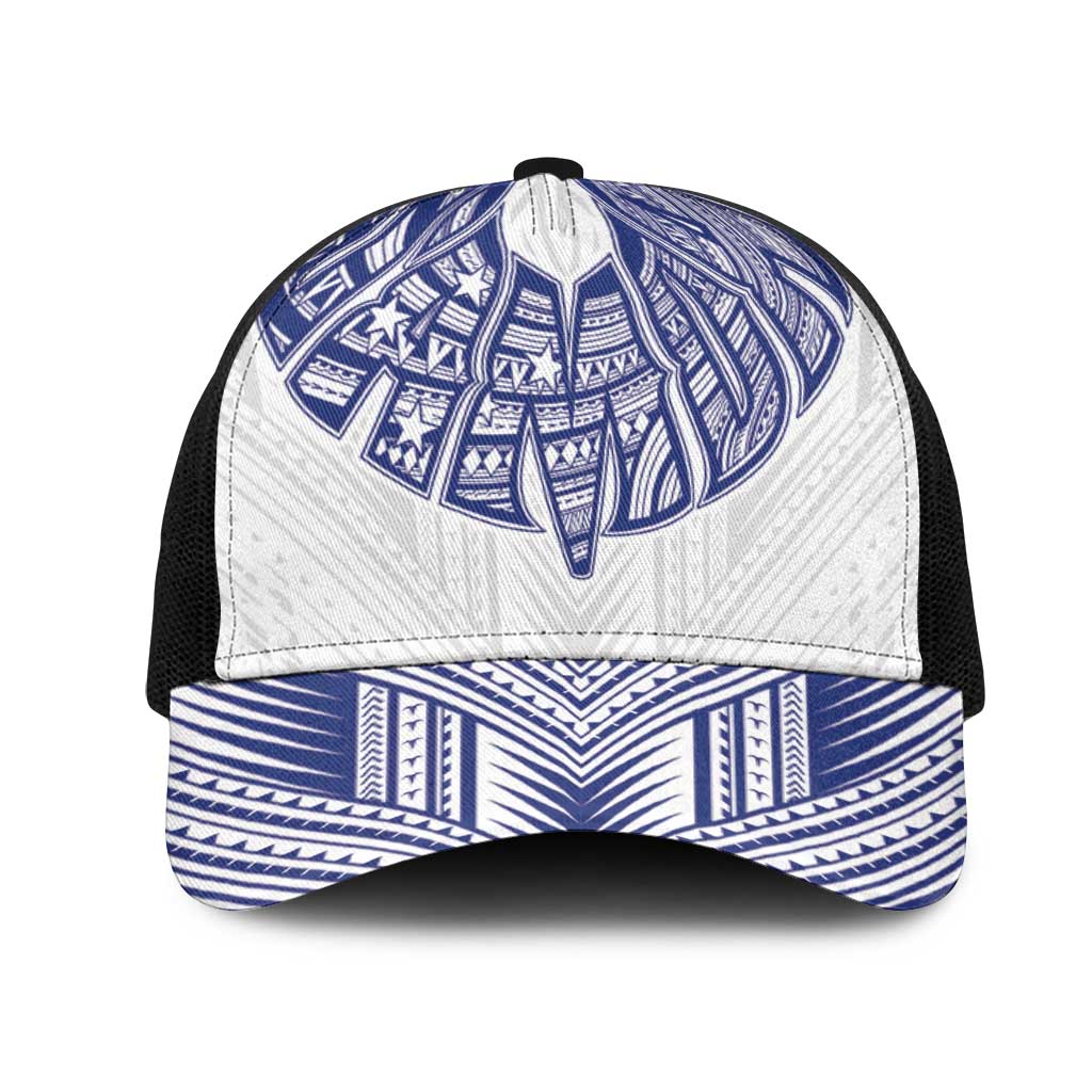 White Samoa Tribal Chest Tattoo Mesh Trucker Cap LT9 One Size Black White - Polynesian Pride