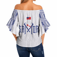 White Samoa Tribal Chest Tattoo Off Shoulder Wrap Waist Top LT9 - Polynesian Pride