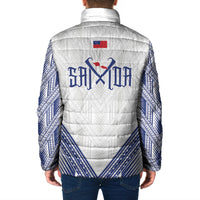 White Samoa Tribal Chest Tattoo Padded Jacket LT9 - Polynesian Pride
