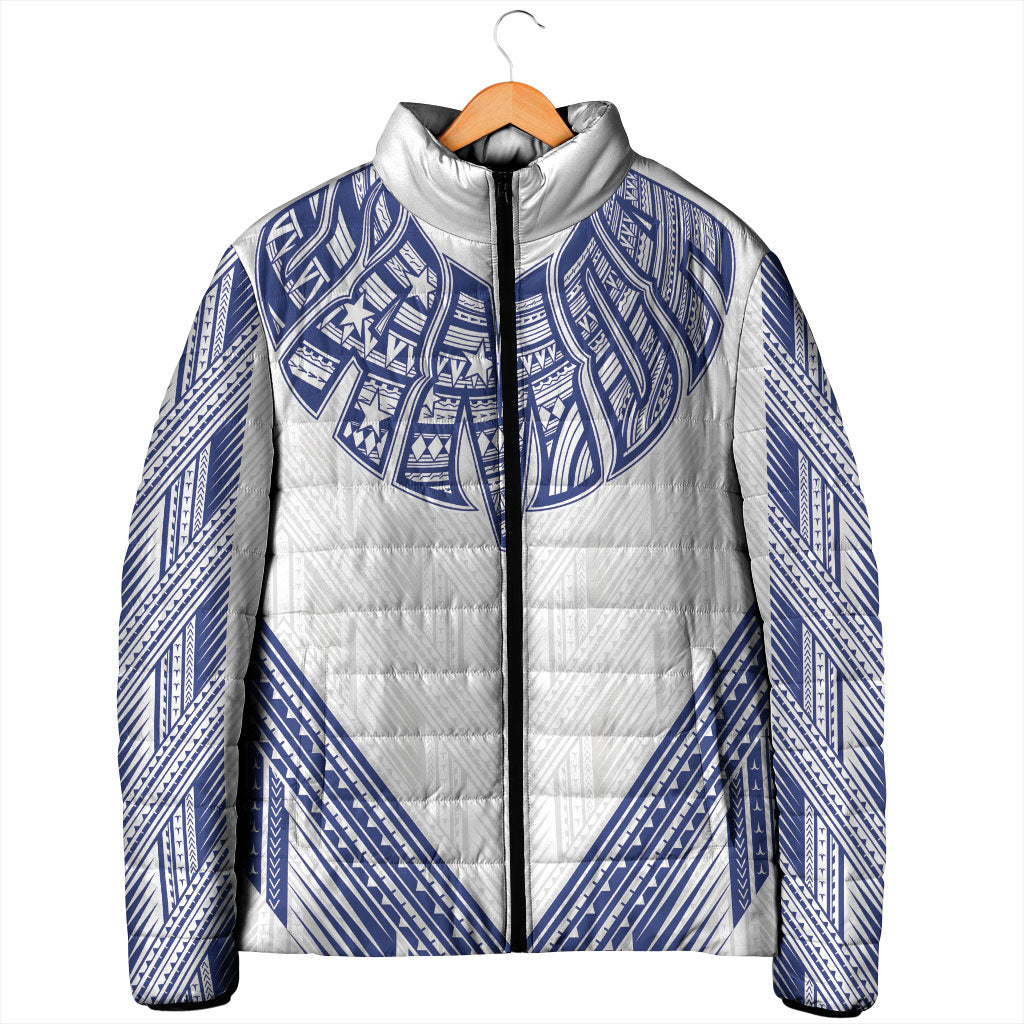 White Samoa Tribal Chest Tattoo Padded Jacket LT9 - Polynesian Pride
