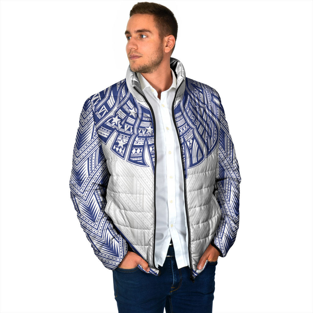 White Samoa Tribal Chest Tattoo Padded Jacket LT9 - Polynesian Pride