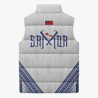 White Samoa Tribal Chest Tattoo Sleeveless Puffer Jacket LT9 - Polynesian Pride