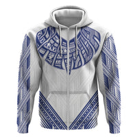 White Samoa Tribal Chest Tattoo Zip Hoodie LT9 Zip Hoodie White - Polynesian Pride