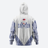 White Samoa Tribal Chest Tattoo Zip Hoodie LT9 - Polynesian Pride