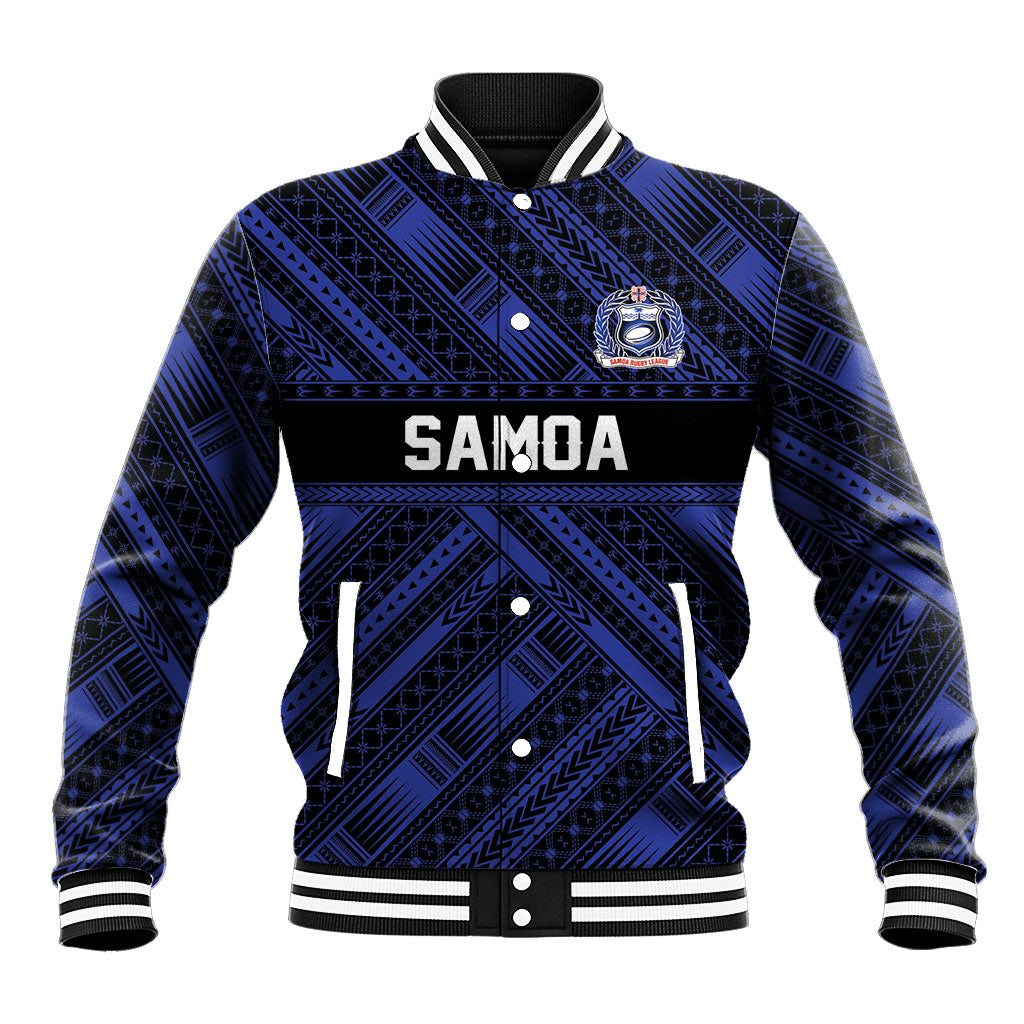 Toa Samoa 40th Anniversary Baseball Jacket Royal Blue Tribal LT9 Unisex Blue - Polynesian Pride