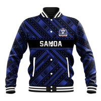 Toa Samoa 40th Anniversary Baseball Jacket Royal Blue Tribal LT9 Unisex Blue - Polynesian Pride
