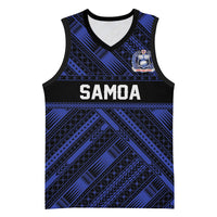 Toa Samoa 40th Anniversary Basketball Jersey Royal Blue Tribal LT9 Unisex Blue - Polynesian Pride
