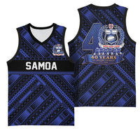 Toa Samoa 40th Anniversary Basketball Jersey Royal Blue Tribal LT9 - Polynesian Pride