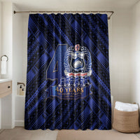Toa Samoa 40th Anniversary Bathroom Set Royal Blue Tribal LT9 Shower Curtain Only Blue - Polynesian Pride