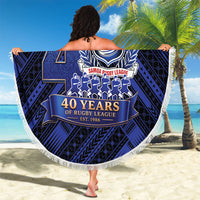Toa Samoa 40th Anniversary Beach Blanket Royal Blue Tribal LT9 - Polynesian Pride