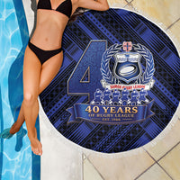 Toa Samoa 40th Anniversary Beach Blanket Royal Blue Tribal LT9 - Polynesian Pride