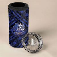Toa Samoa 40th Anniversary 4 in 1 Can Cooler Tumbler Royal Blue Tribal LT9 - Polynesian Pride