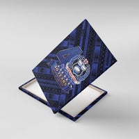 Toa Samoa 40th Anniversary Canvas Wall Art Royal Blue Tribal LT9 With Frame Blue - Polynesian Pride
