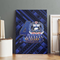 Toa Samoa 40th Anniversary Canvas Wall Art Royal Blue Tribal LT9 - Polynesian Pride