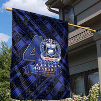 Toa Samoa 40th Anniversary Garden Flag Royal Blue Tribal LT9 - Polynesian Pride
