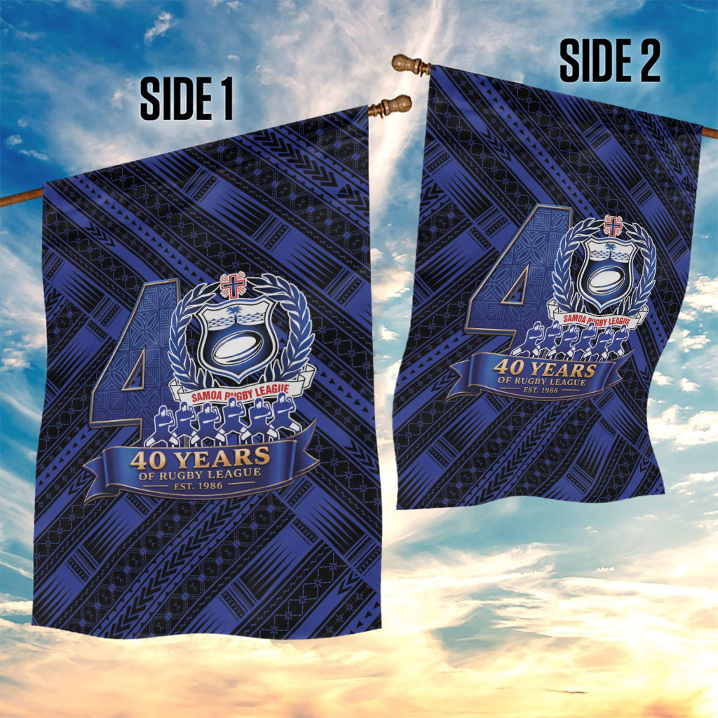 Toa Samoa 40th Anniversary Garden Flag Royal Blue Tribal LT9 - Polynesian Pride