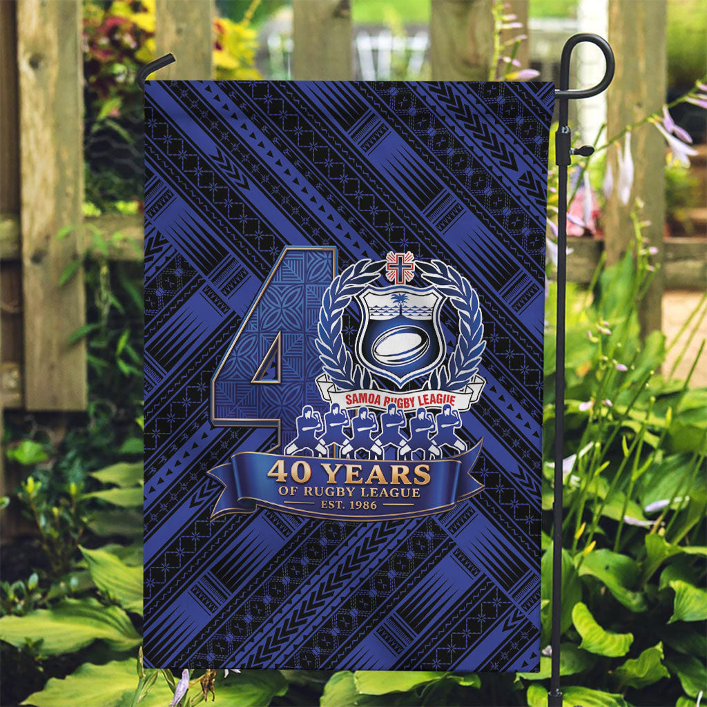 Toa Samoa 40th Anniversary Garden Flag Royal Blue Tribal LT9 Garden Flag Blue - Polynesian Pride