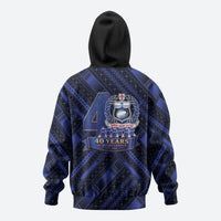 Toa Samoa 40th Anniversary Hoodie Royal Blue Tribal LT9 - Polynesian Pride