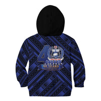 Toa Samoa 40th Anniversary Kid Hoodie Royal Blue Tribal LT9 - Polynesian Pride