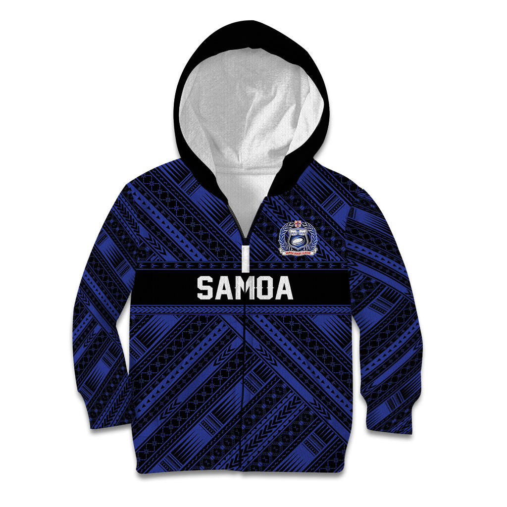 Toa Samoa 40th Anniversary Kid Hoodie Royal Blue Tribal LT9 Zip Hoodie Blue - Polynesian Pride