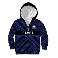 Toa Samoa 40th Anniversary Kid Hoodie Royal Blue Tribal LT9 Zip Hoodie Blue - Polynesian Pride