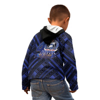 Toa Samoa 40th Anniversary Kid Hoodie Royal Blue Tribal LT9 - Polynesian Pride