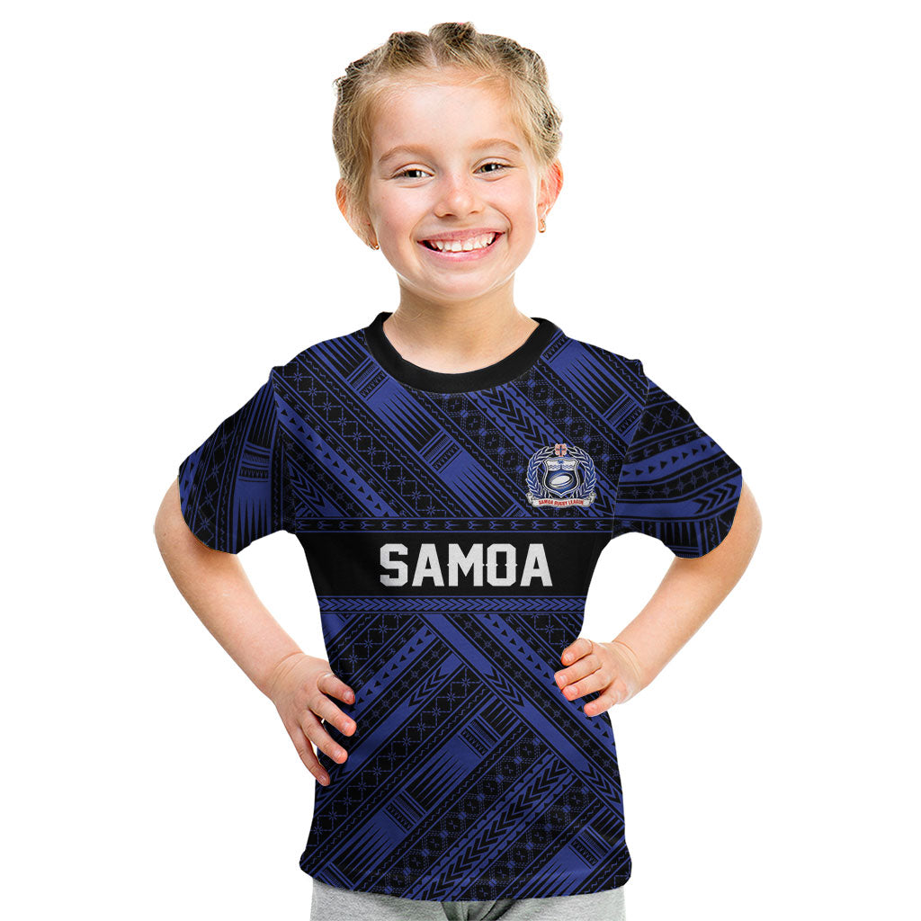 Toa Samoa 40th Anniversary Kid T Shirt Royal Blue Tribal LT9 Blue - Polynesian Pride