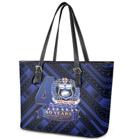 Toa Samoa 40th Anniversary Leather Tote Bag Royal Blue Tribal LT9 - Polynesian Pride