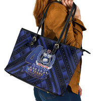 Toa Samoa 40th Anniversary Leather Tote Bag Royal Blue Tribal LT9 - Polynesian Pride