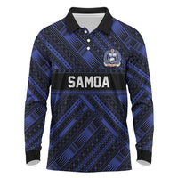 Toa Samoa 40th Anniversary Long Sleeve Polo Shirt Royal Blue Tribal LT9 Blue - Polynesian Pride