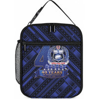 Toa Samoa 40th Anniversary Lunch Bag Royal Blue Tribal LT9 10.2 × 8.3 × 4.3 inch Blue - Polynesian Pride