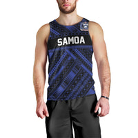 Toa Samoa 40th Anniversary Men Tank Top Royal Blue Tribal LT9 - Polynesian Pride