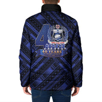 Toa Samoa 40th Anniversary Padded Jacket Royal Blue Tribal LT9 - Polynesian Pride