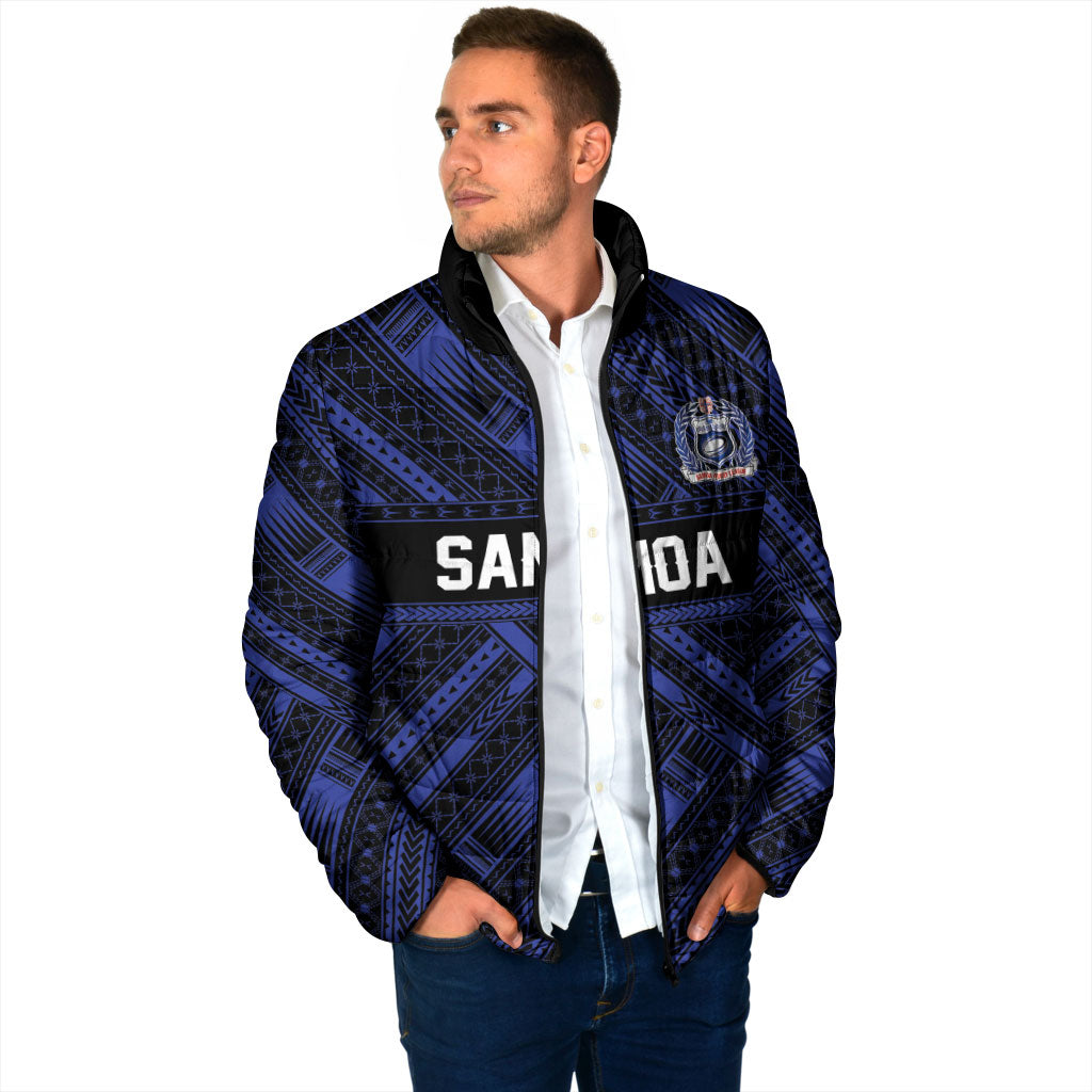 Toa Samoa 40th Anniversary Padded Jacket Royal Blue Tribal LT9 - Polynesian Pride