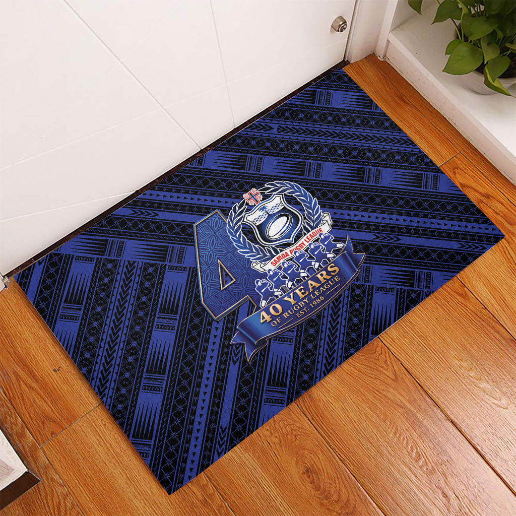 Toa Samoa 40th Anniversary Rubber Doormat Royal Blue Tribal LT9 - Polynesian Pride