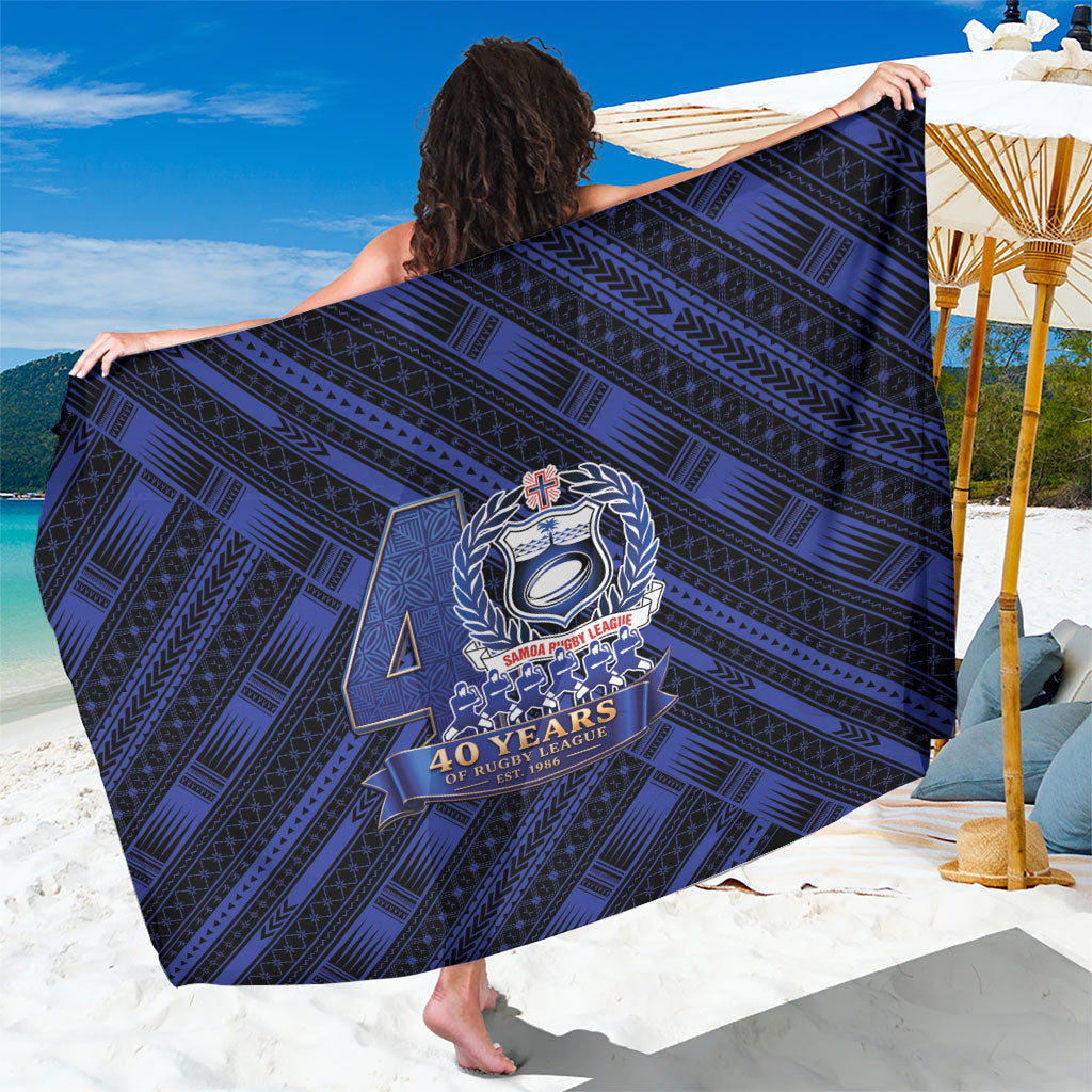 Toa Samoa 40th Anniversary Sarong Royal Blue Tribal LT9 One Size 44 x 66 inches Blue - Polynesian Pride