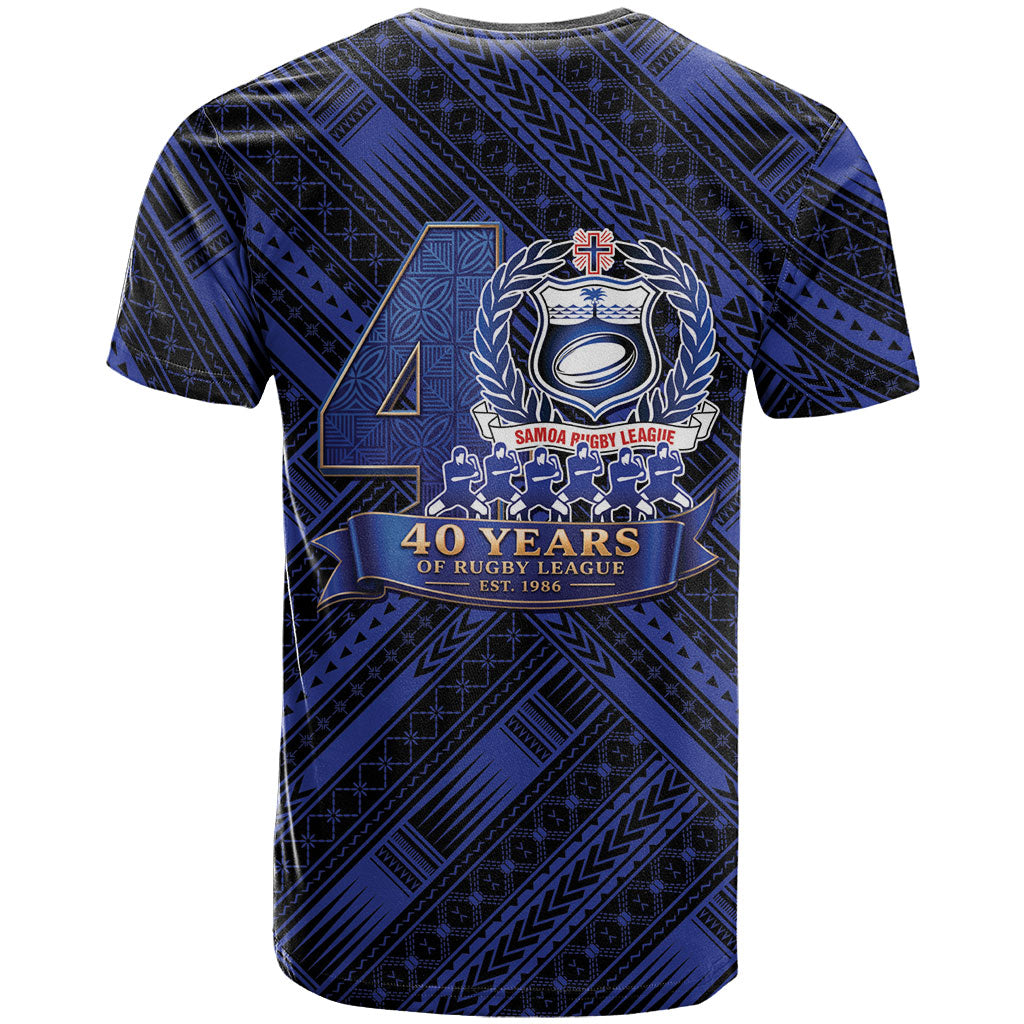 Toa Samoa 40th Anniversary T Shirt Royal Blue Tribal LT9 - Polynesian Pride