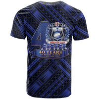 Toa Samoa 40th Anniversary T Shirt Royal Blue Tribal LT9 - Polynesian Pride
