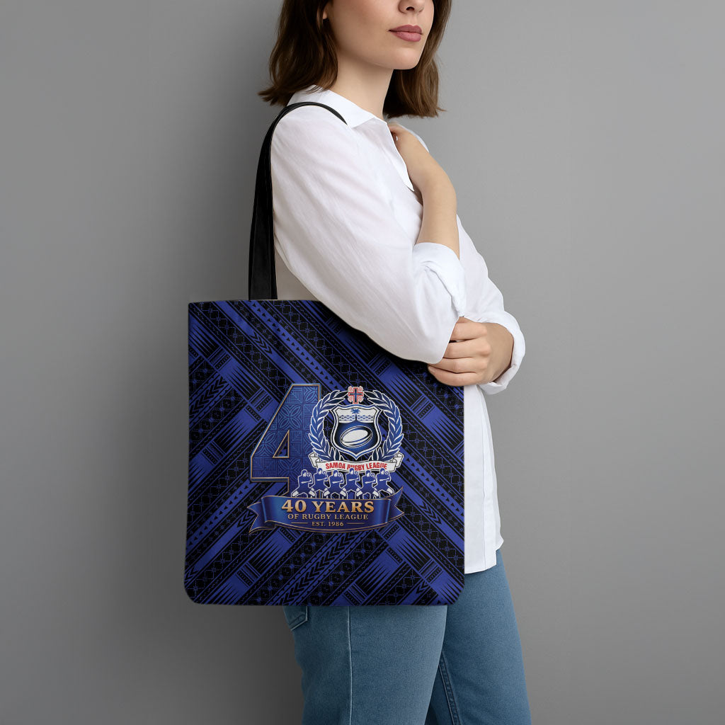 Toa Samoa 40th Anniversary Tote Bag Royal Blue Tribal LT9 - Polynesian Pride