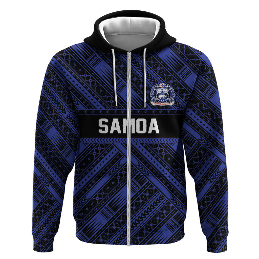 Toa Samoa 40th Anniversary Zip Hoodie Royal Blue Tribal LT9 Zip Hoodie Blue - Polynesian Pride